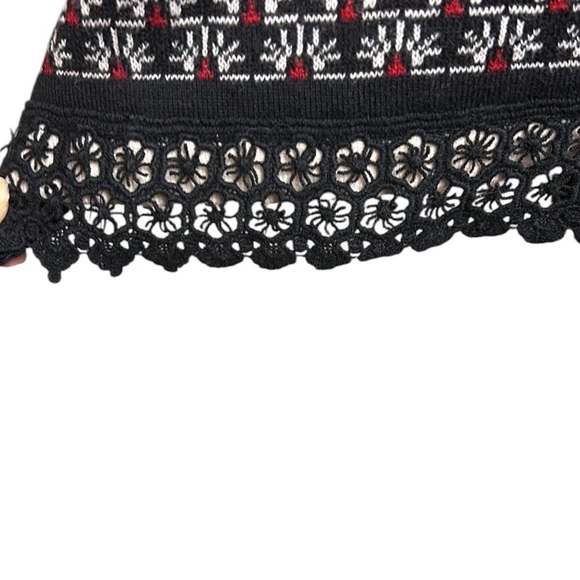 Y2K Susan Graver lace hem,jersey knit,tunic,sweater,office siren,gorpcore,warm - Picture 5 of 13